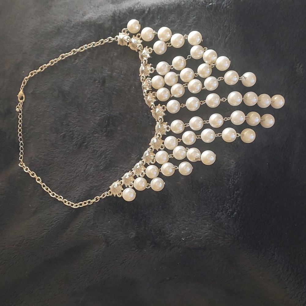 Pearls/Rhinestone Necklace - Picture 1 of 6